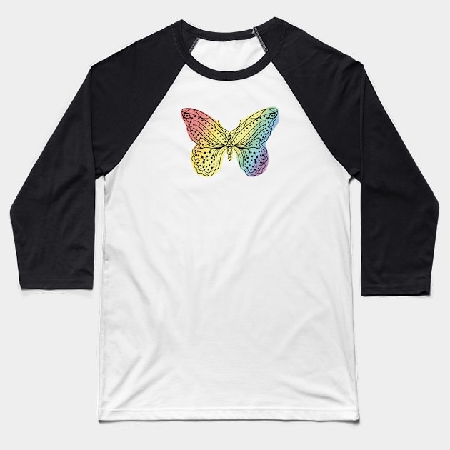 Butterfly wings pattern Baseball T-Shirt by Xatutik-Art